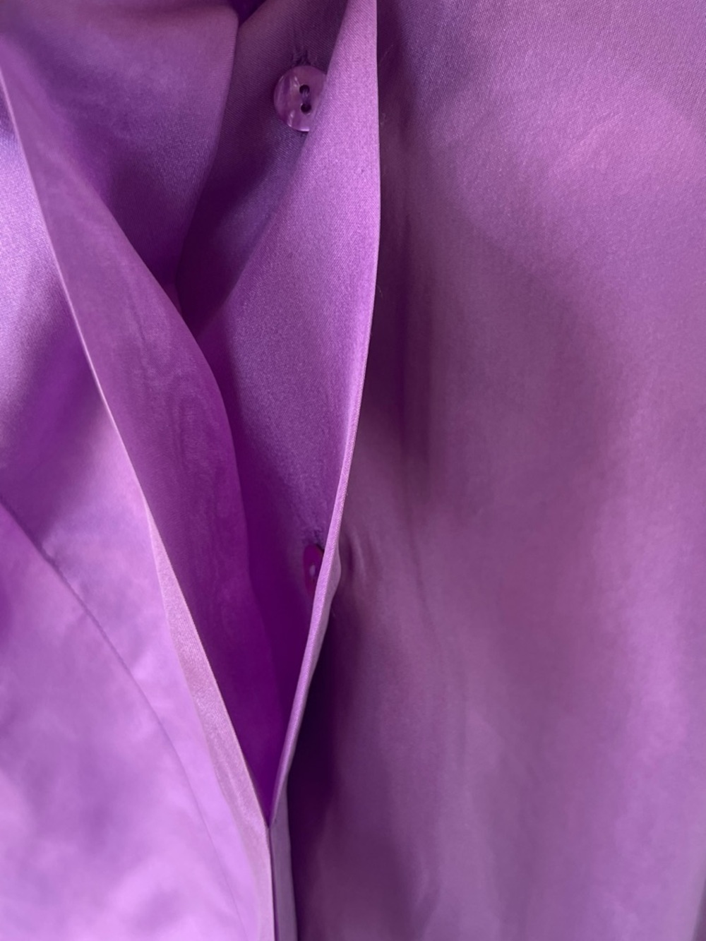 Massimo Dutti Lavender Silk Button-Front Blouse - Picture 3 of 9